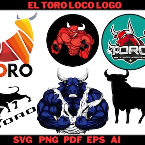 Stier SVG Bundle, El Toro Loco, Stier Clipart Bundle, Stier Schnittdateien, Stier Cricut, Stier Silhouette, Stierkopf svg, Bauernhof Tier svg