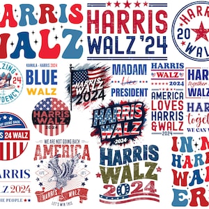 Harris Walz 2024 PNG Bundle, Harris Walz png, Yes we kam, i stand with kamala, Prosecutor vs Felon, Kamala Harris For President 2024 Png