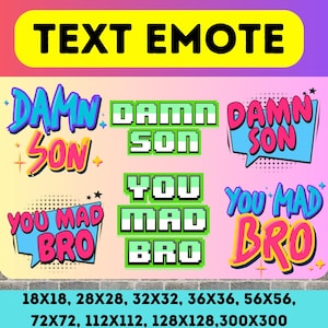 Twitch Text Emotes: Damn Son, You Mad Bro (Digital Download)