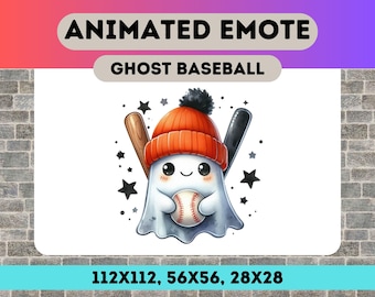 Animated Ghost Baseball Emote: Halloween Twitch/Discord Emote (Digital Download)