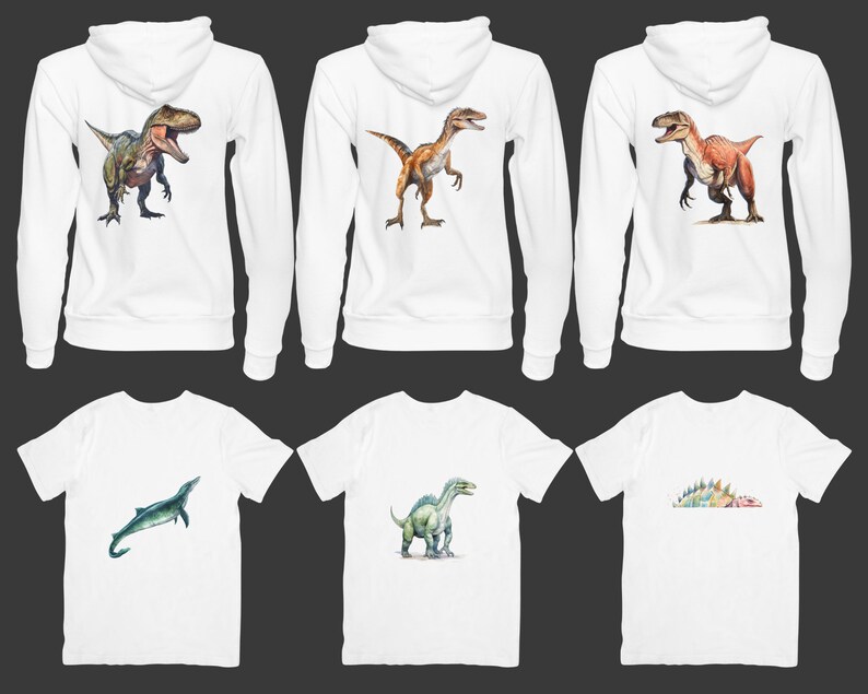 Watercolor Dinosaurs Clipart Bundle: Fantasy T-rex PNG (digital ...
