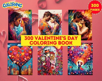 Libro para colorear para parejas en el Día de San Valentín, 300 páginas (descarga en PDF)