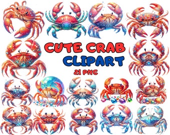 Watercolor Crab PNG, Crab Clipart, Cute Crab Png, Crab Graphic Design, Digital Clipart, Crab Design, Sublimation PNG Crap PNG Commercial Use