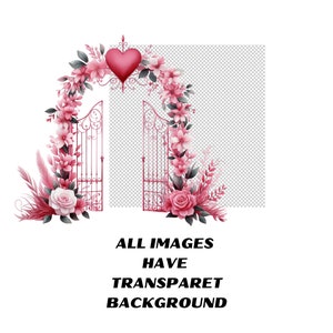 16 Watercolor Valentine's Day Clipart | Red Flowers, Instant Download ...