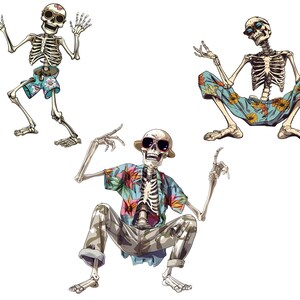 funny skeleton png, summer skeleton art, tropical skull png, spooky beach clipart, retro skeleton png, halloween summer png, skeleton surf art, gothic beach clipart, summer vibes png, spooky clipart set, digital download, skeleton vacation, skeleton png