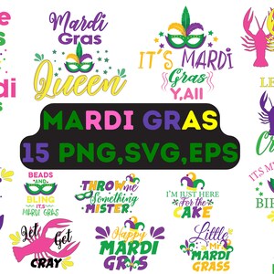 15 Mardi Gras SVG Bundle, PNG Bundle, Mardi Gras Clipart, Carnival Silhouette, Mask SVG, Carnival svg, Festival svg, Mardi Gras Carnival svg