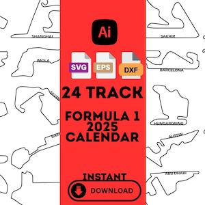 Formule 1 2025 kalender SVG-bestanden, F1 24 tracks van het jaar, racebaan Svg, F1 Circuit Svg, Svg-racebanen, F1-track, Svg-racecontouren