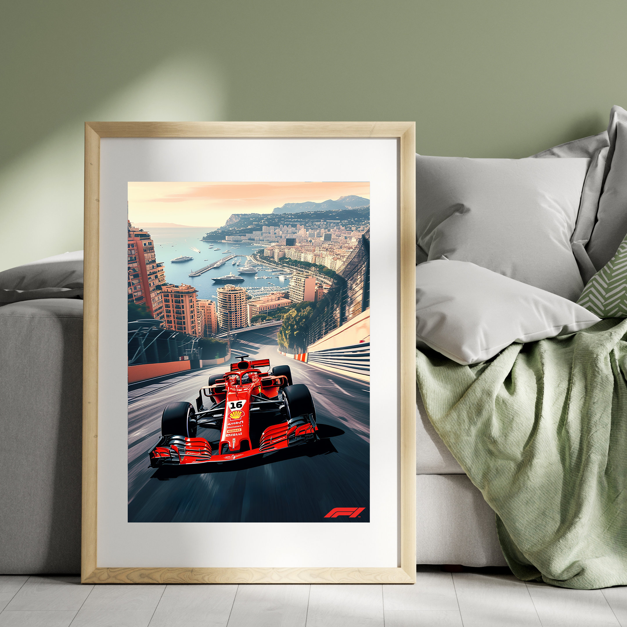 Poster F1 Grand Prix De Monaco - Charles Leclerc - Scuderia Ferrari - Tirage Original