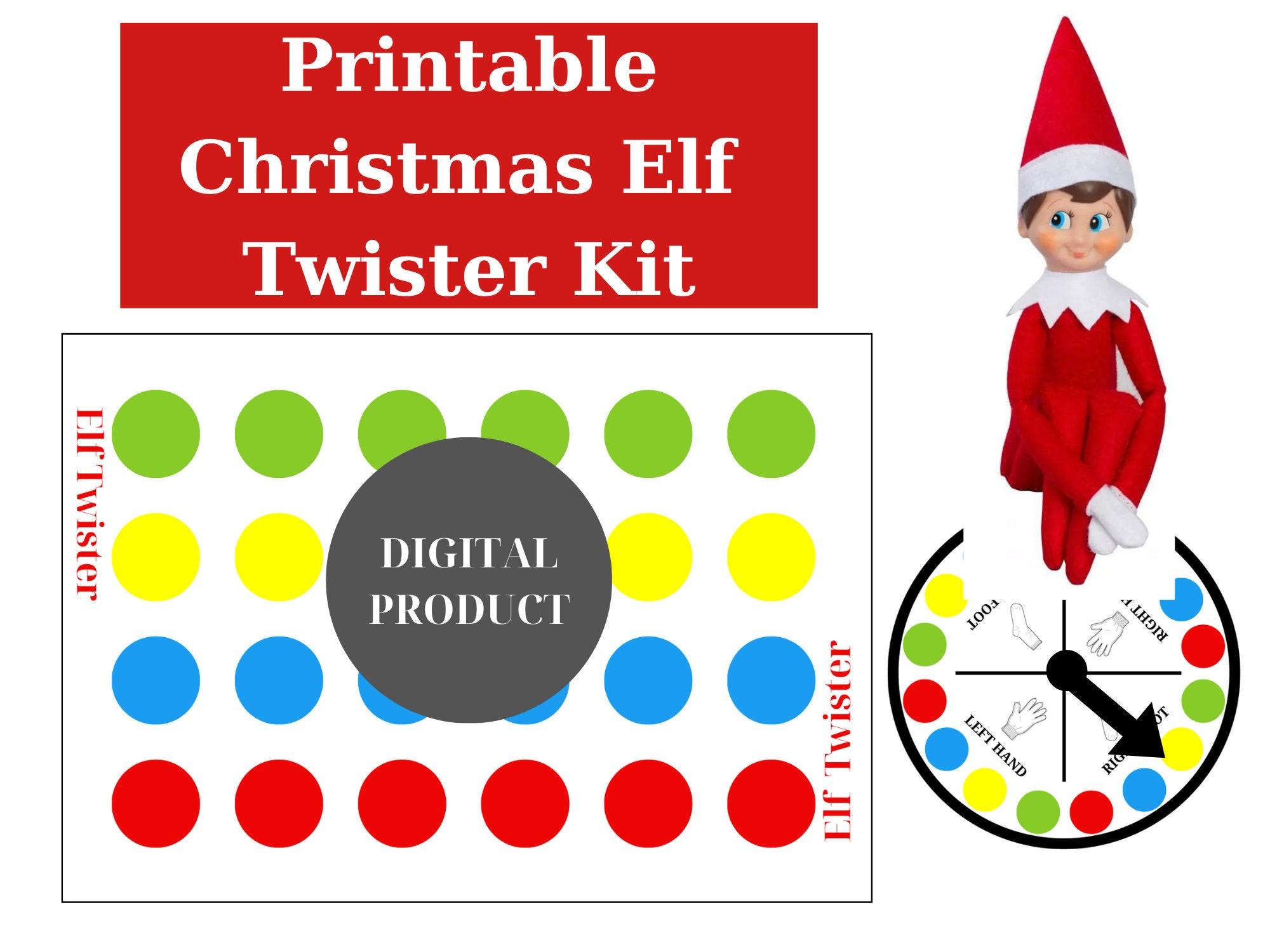 Christmas Elf Kit: Twister Game – 1331 Custom Decor & Goods