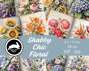 Flowers Junk Journal ,Printable Pages, Floral Ephemera Kit, Botanical Junk Journal Paper, Digital Wildflower Collage Sheets,Floral Gardening