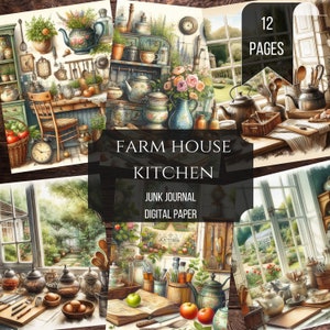 Antieke culinaire plakboekpagina's, kortstondige keuken voor fijnproevers, vintage digitale papierkit, afdrukbaar kookboek, Victoriaans collageblad,