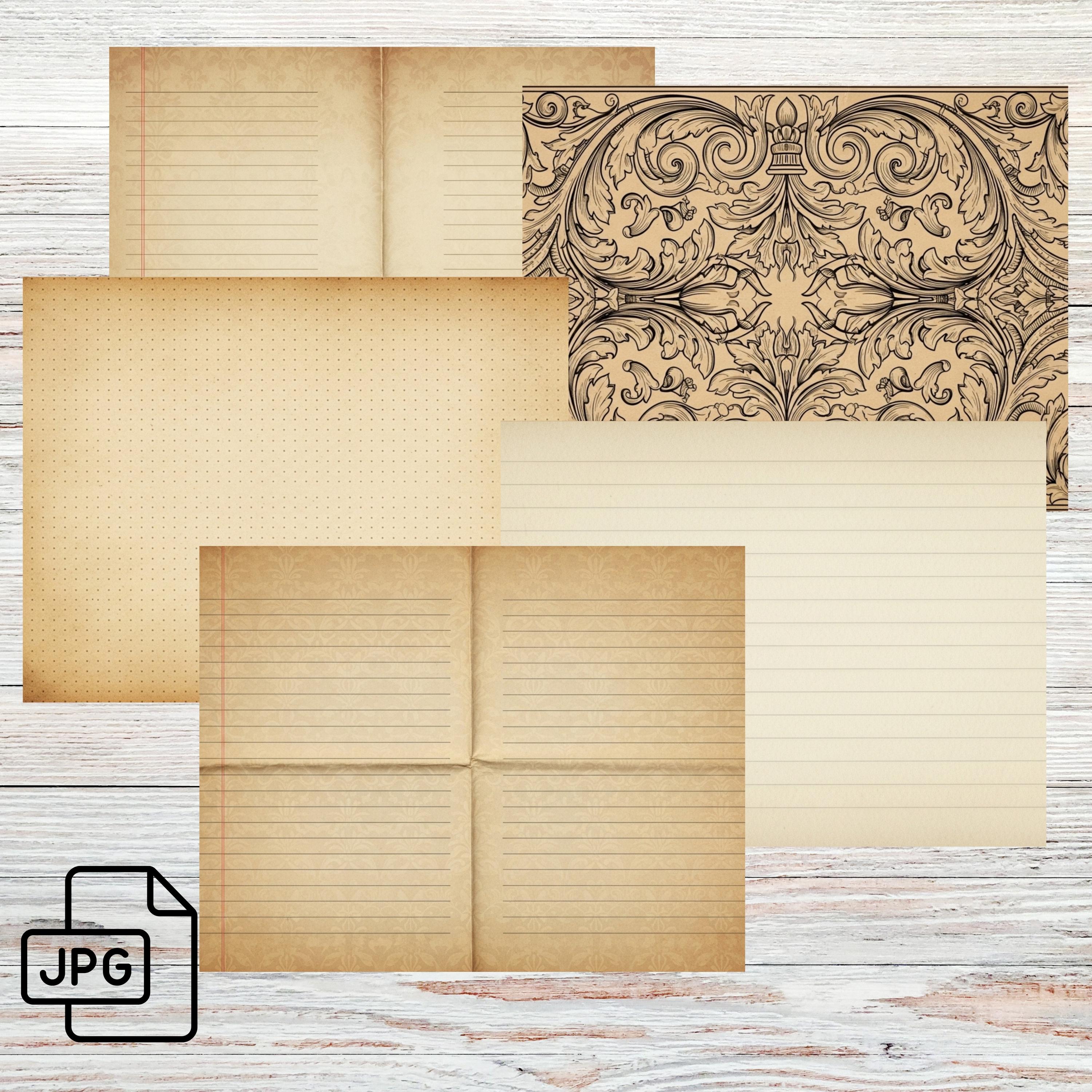 Coffee Dyed Journal Paper, Digital Documents, Neutral Junk Journal, Old ...
