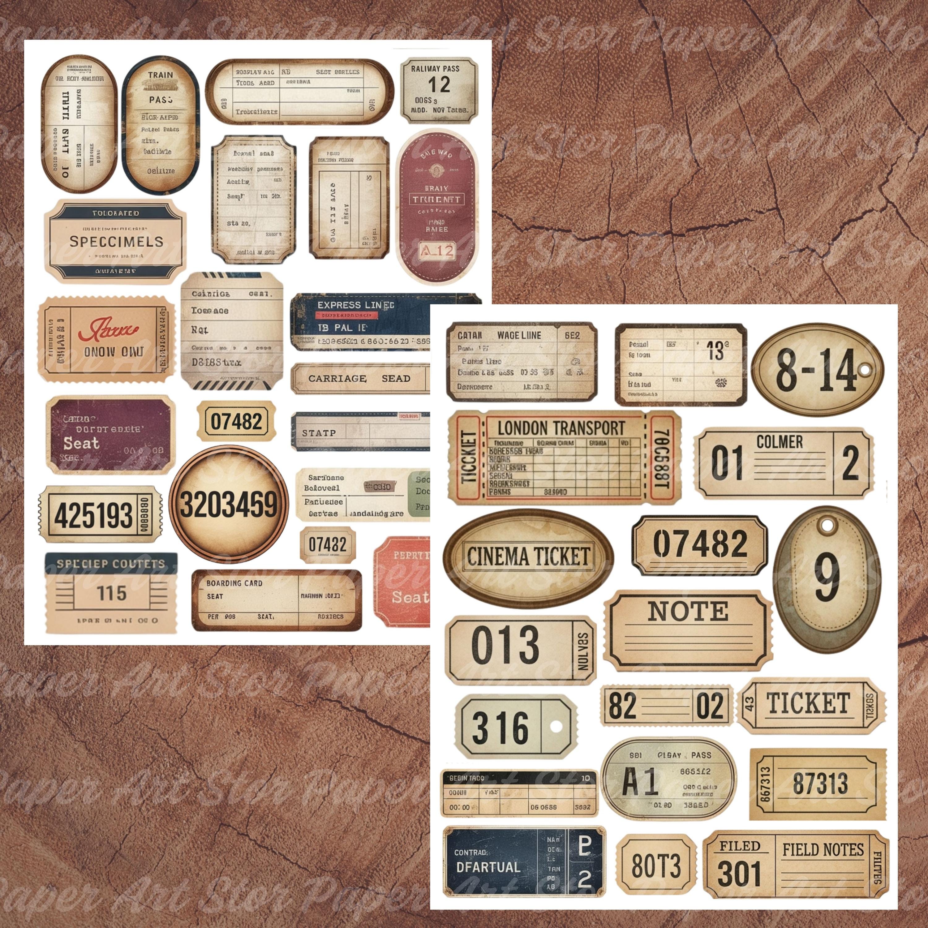 Grunge Ephemera, Vintage Labels, Junk Journal Labels, Printable Collage ...
