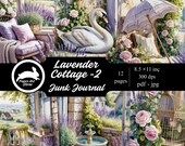 Dream Lavender, French Cottagecore Journal -Junk Journal Kit, Lilac Flowers, Spring Purple Garden, Lavender Decoupage, Countryside French