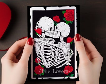 Los amantes Tarot Día de San Valentín Esposa Esposo para él su tarjeta de regalo SVG Los amantes Paquete Tarot Tarjeta Regalo Día de San Valentín Tarjeta de Tarot de San Valentín