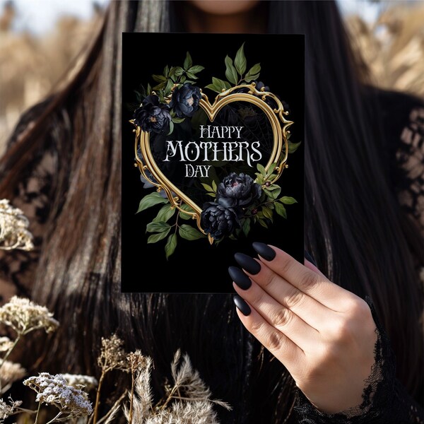 Gothic Goth for Mum Mothers day Card kids alternative Tattoo Girl Horror Gore for her Weird Moms Inked Mama Witchy Mama Spooky Mom Funny