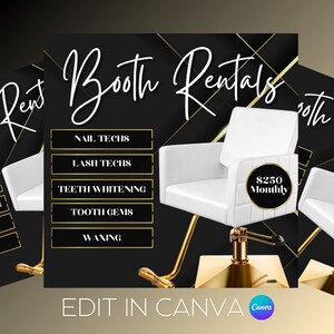 Digital Instagram Format Salon Booth Rental Flyer, Nail Tech, Hairstylist, Lash Tech