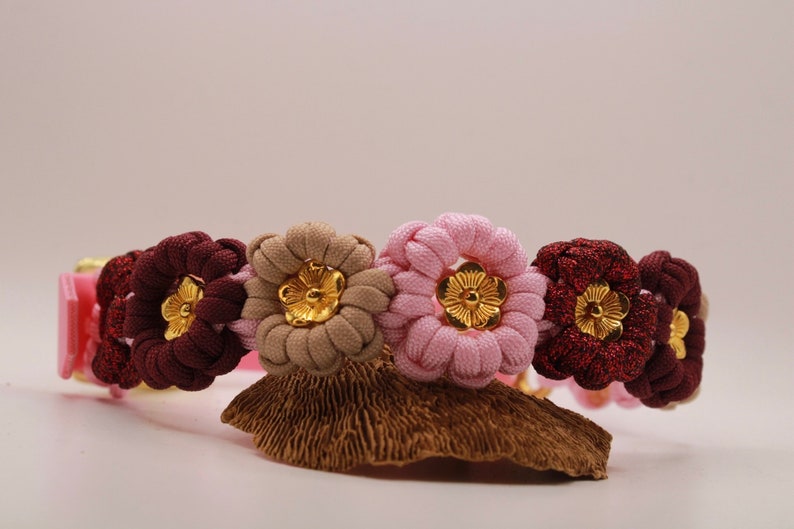 Design your own flower collar, flower collar, dog collar flowers, paracord, can be individually designed image 2