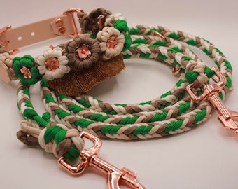 Flower collar with leash, flower collar dog, leash with collar