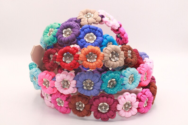 Design your own flower collar, flower collar, dog collar flowers, paracord, can be individually designed image 3