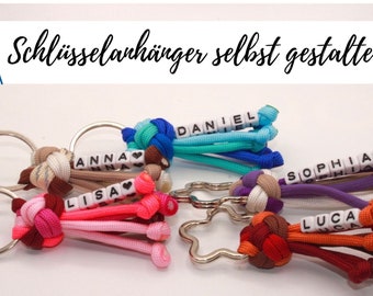 Schlüsselanhänger selbst gestalten, Schlüsselanhänger personalisiert mit Namen, Schlüsselanhänger Paracord