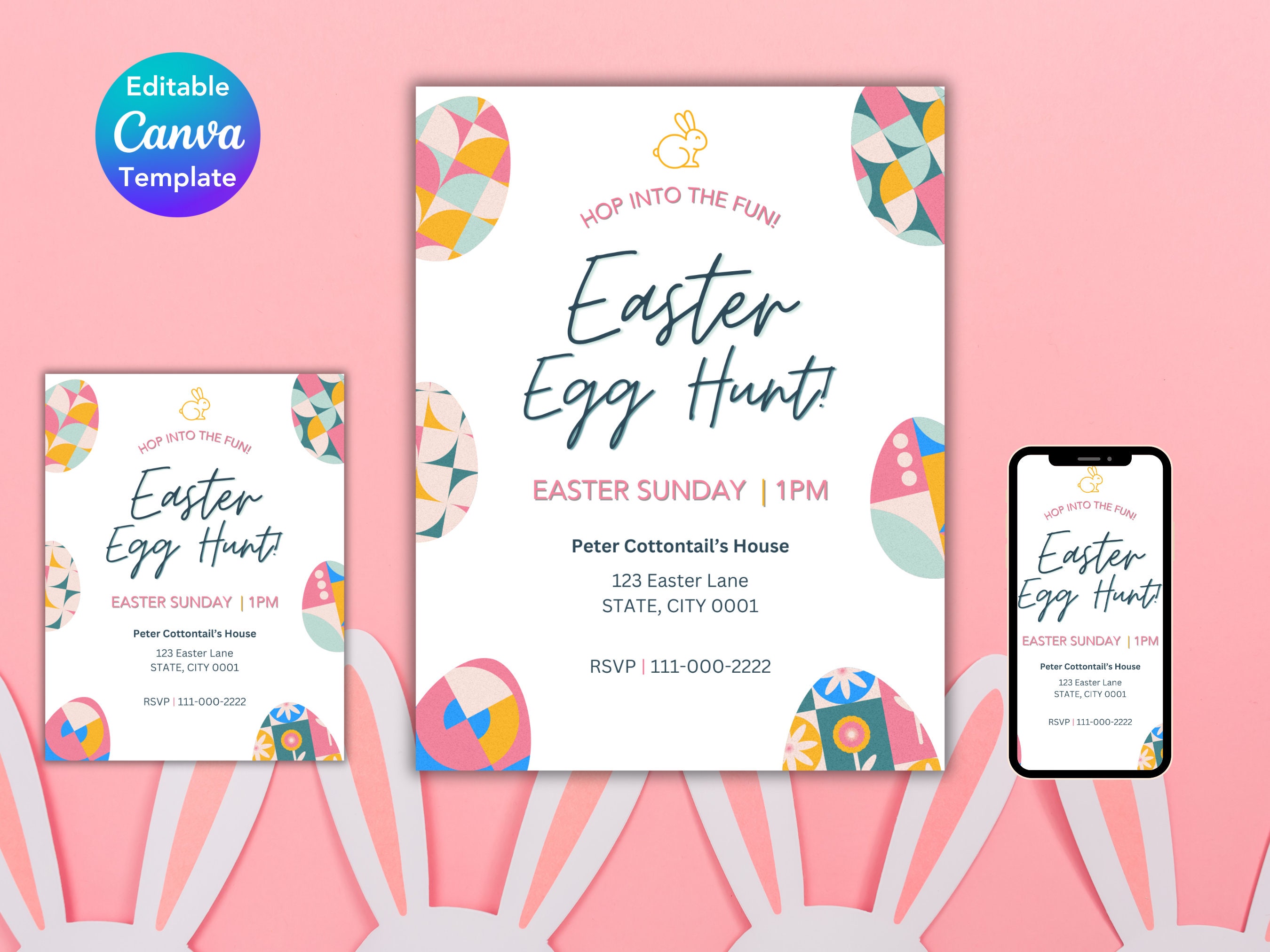 Editable Easter Egg Hunt Invitation | Easter Egg Hunt | Easter ...