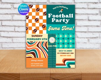 Editable Football Invitation Template | Football Flyer | Football Party | Football Invite | Football SVG | Football PNG | Instant Download
