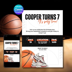 Basketball Birthday Invitation | Basketball Party Invitation | Basketball Picture | Sports Birthday | Basketball Flyer | Sports Birthday