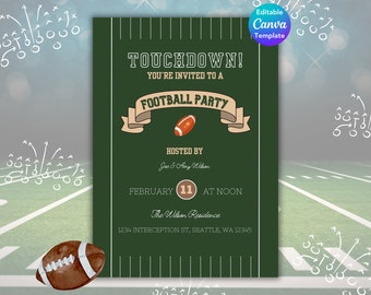 Football Invitation Template | Football Party | Game Day Flyer | Football Party Invitation | Football player SVG | Football Invite