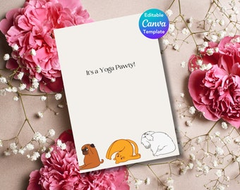 Yoga Greeting Cards | Yoga Pose Card | Yoga Card | Yoga Art |Yogi | Printable yoga greeting cards | Funny Yoga Card | Digital Template