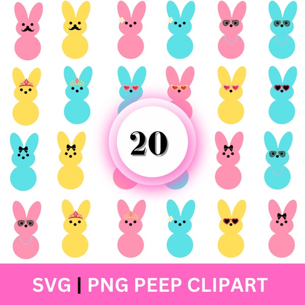 Peep SVG, Easter SVG Bundle, Easter bunny clipart Easter Peeps svg, Easter SVG, Happy Easter svg, Easter Bunny svg, Easter Peeps png