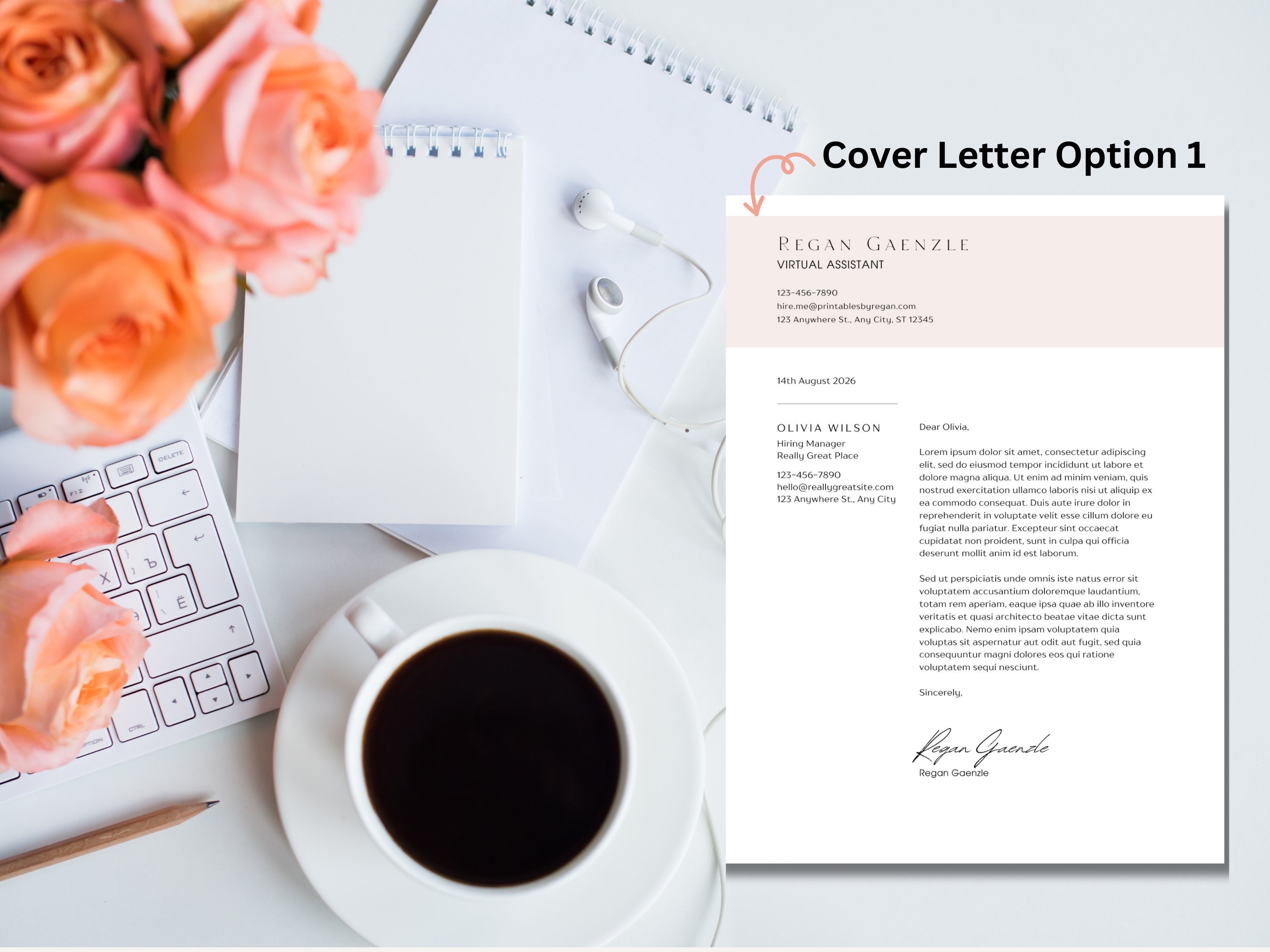 Professional & Modern Resume Template for Word and Pages Resume Design ...