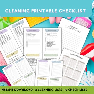 Cleaning checklist, Kids Chore Chart, Cleaning Planner, Cleaning Schedule, Home Cleaning list, Spring Cleaning Printable