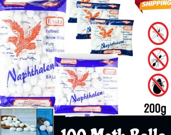 100 Napthalene White Mothballs Pest Control Anti-mold Camphor Moth Repellent NEW