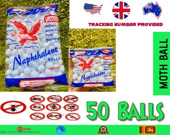 Pack of 50 Natural Mothballs Anti-mold Moth Repellent Camphor Ball Pest free shipping