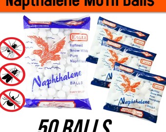 50 Eagle Original Moth Pest Insect Control Cloth Fresh Repellent Camphor Balls