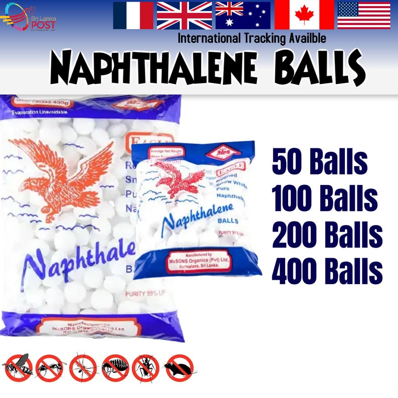 50/100/200/400 Bags Mothballs Natural Scented Insect Repellent Camphor Moth Balls image 1