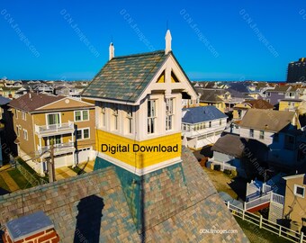 Impresión de Ocean City, NJ: Estación de Salvamento de EE. UU. - Vista de la costa de Jersey (Descarga digital)