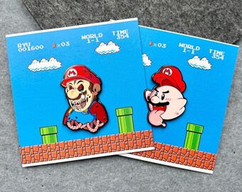 Video Game Super Mario Zombie & Ghost Enamel Pin Set, Handmade Gift for Super Mario Fans, Video Game Gift, Collectable Gift