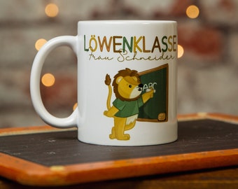 Tasse Löwentasse personalisiert Klassentier