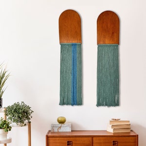 Boho Wood & Macrame Wall Hanging Set: Scandinavian Decor