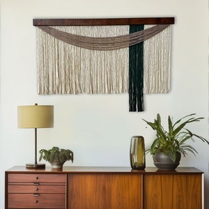 Bohemian Fiber Art Wall Hanging: Handwoven Macrame, Bedroom Decor
