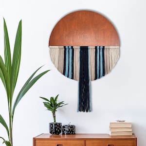 Half Moon Macrame Wall Hanging: Boho Fiber Art, Scandinavian Decor