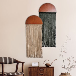 Half Moon Macrame Wall Hanging Set: Boho Fiber Art Decor