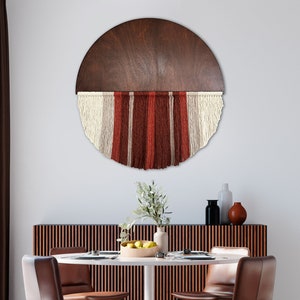 Half Moon Macrame Wall Hanging: Wood & Cotton, Scandinavian Decor