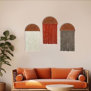 Half Moon Macrame Wall Hanging Set: Boho Textile Art