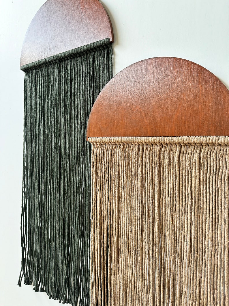 Half Moon Macrame Wall Hanging Set: Boho Fiber Art Decor - Etsy