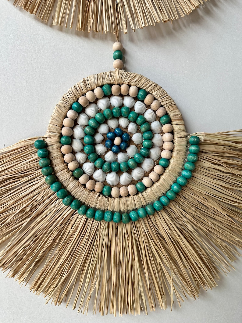 Handmade Raffia Wall Hanging Set - Thumbnail 5