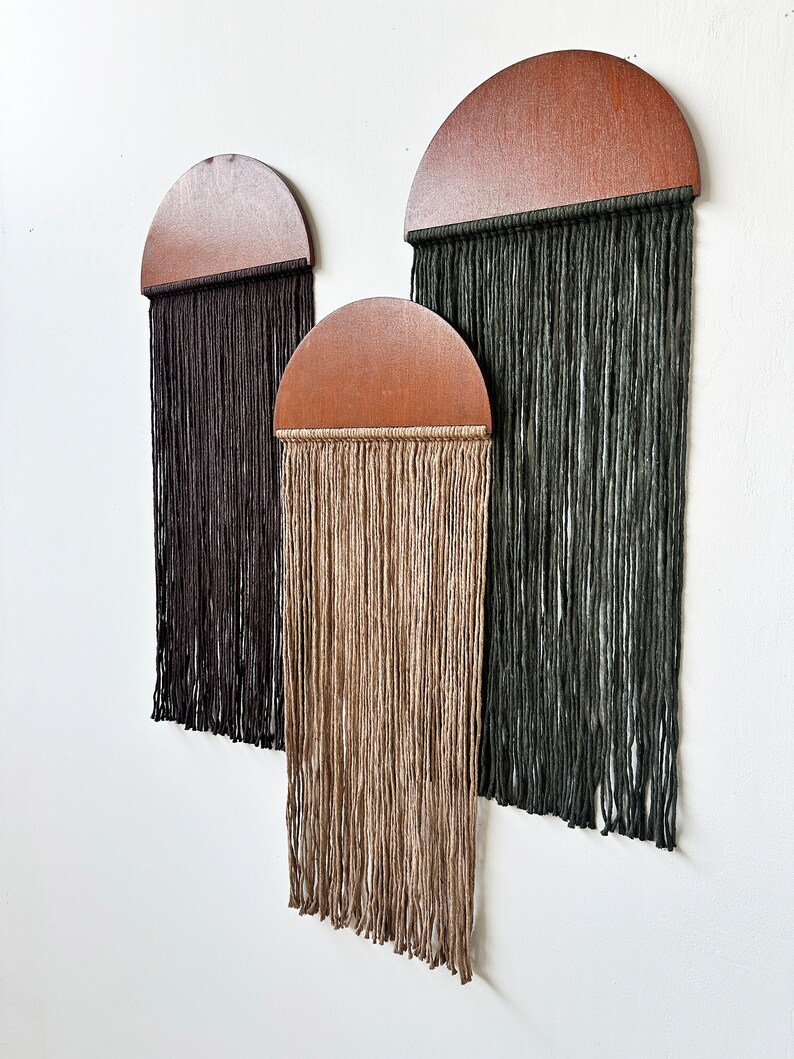 Half Moon Macrame Wall Hanging Set: Boho Fiber Art Decor - Etsy