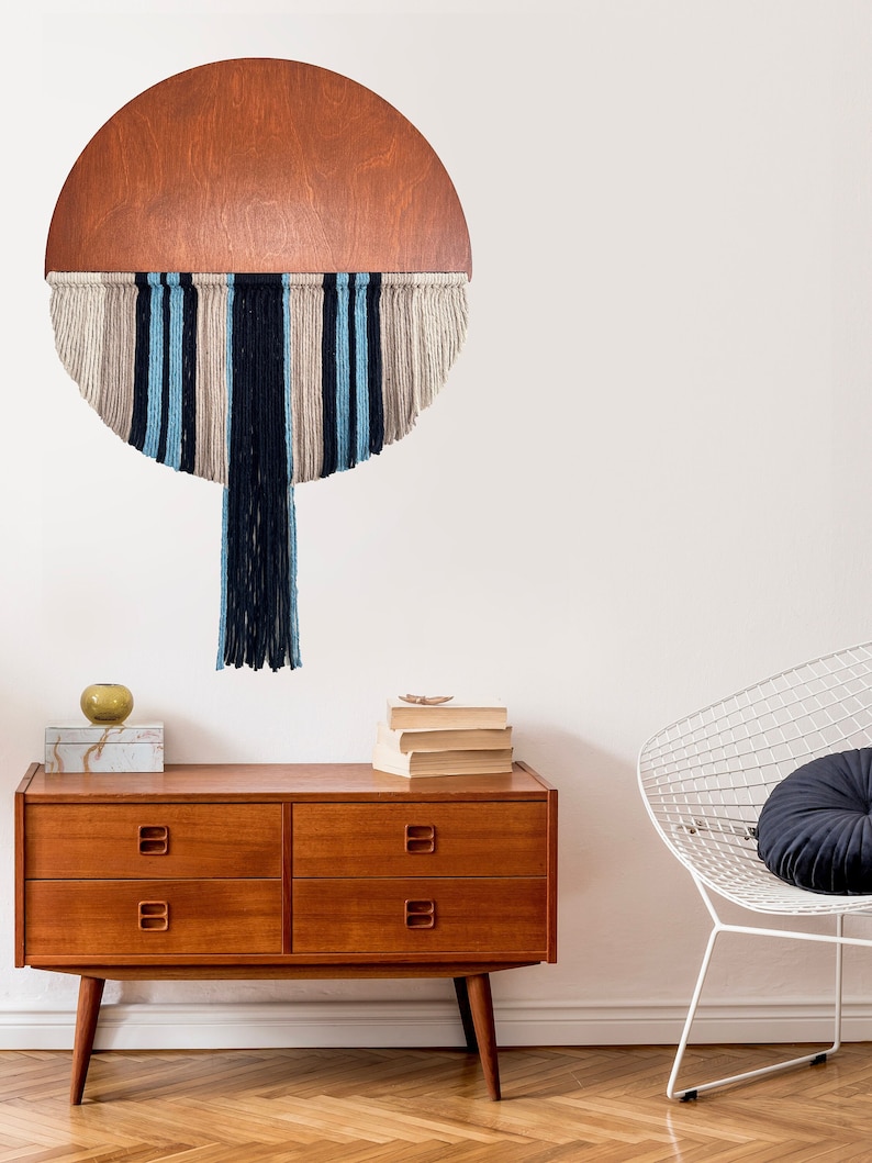 Half Moon Macrame Wall Hanging: Boho Fiber Art, Scandinavian Decor - Etsy